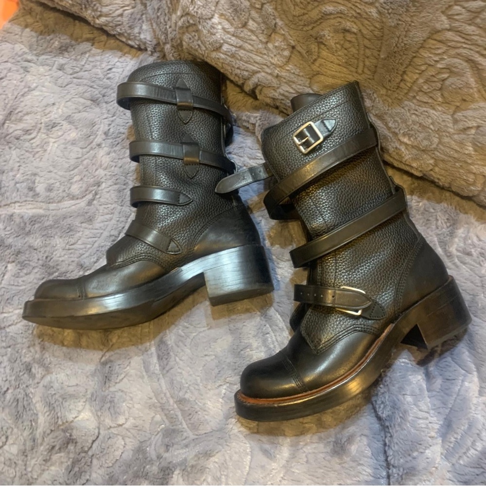 Coach Leather Moto Boots - Picture 2 of 8